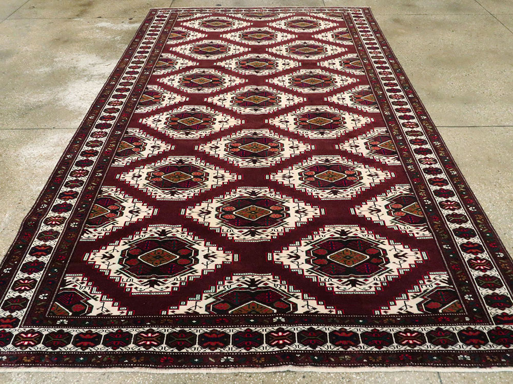 Vintage Central Asian Turkoman Carpet, No.25323 - Gss