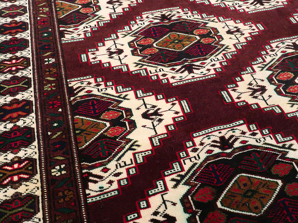 Vintage Central Asian Turkoman Carpet, No.25323 - Gss