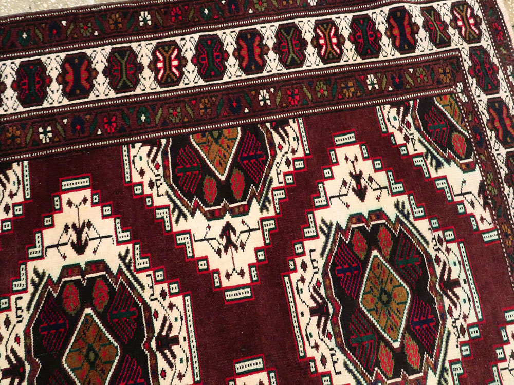 Vintage Central Asian Turkoman Carpet, No.25323 - Gss