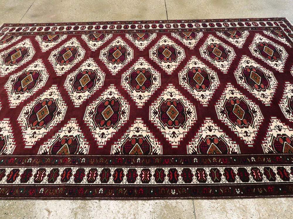 Vintage Central Asian Turkoman Carpet, No.25323 - Gss