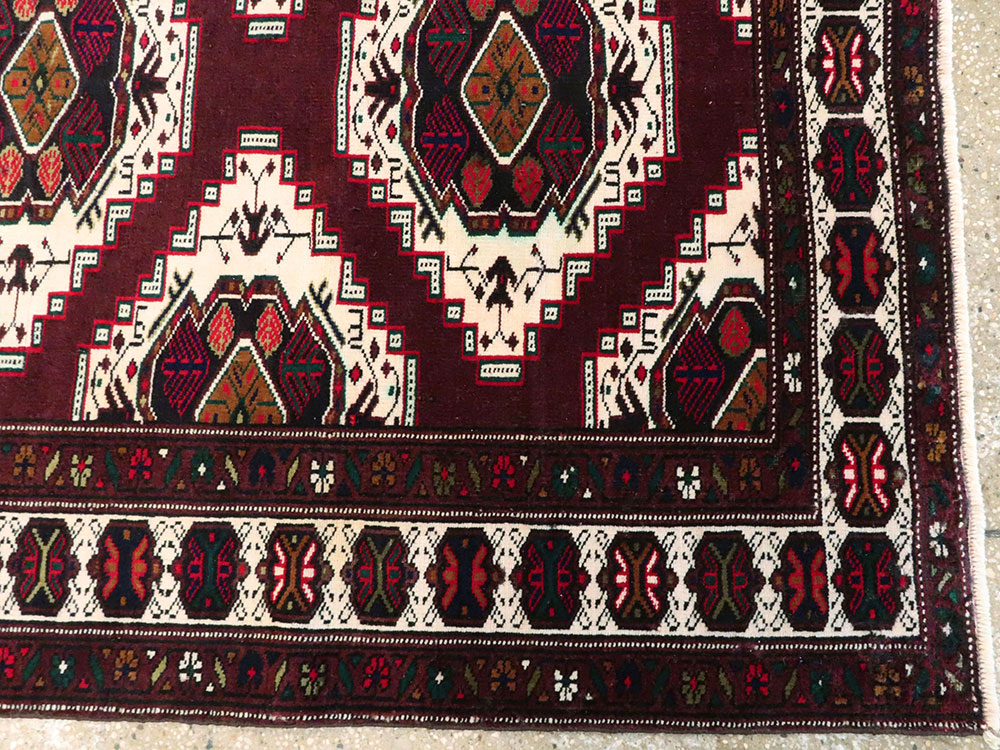 Vintage Central Asian Turkoman Carpet, No.25323 - Gss