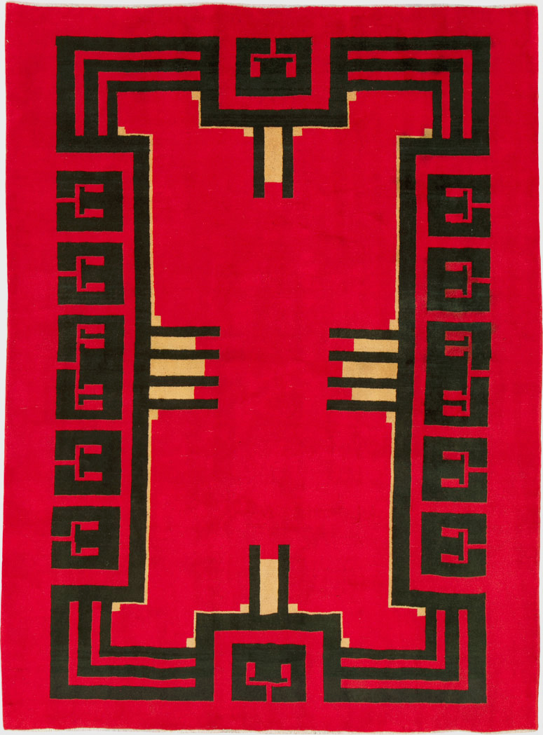 Vintage Persian Mashad Art Deco Rug Inspired By Edward McKnight Kauffer, No.25350 - Gss