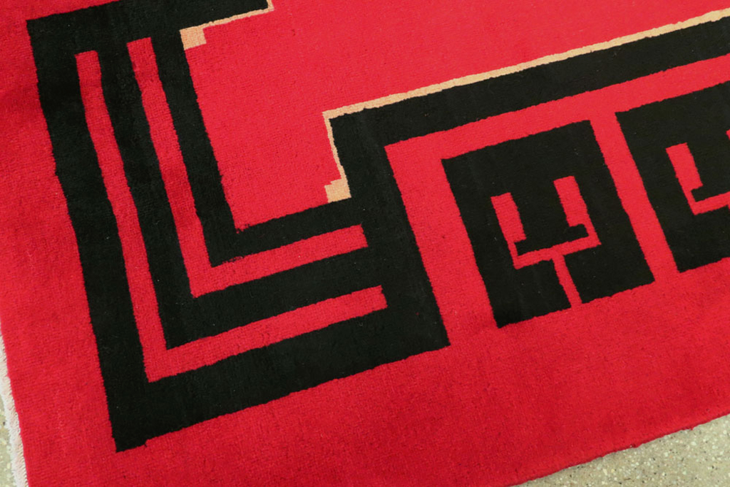 Vintage Persian Mashad Art Deco Rug Inspired By Edward McKnight Kauffer, No.25350 - Gss