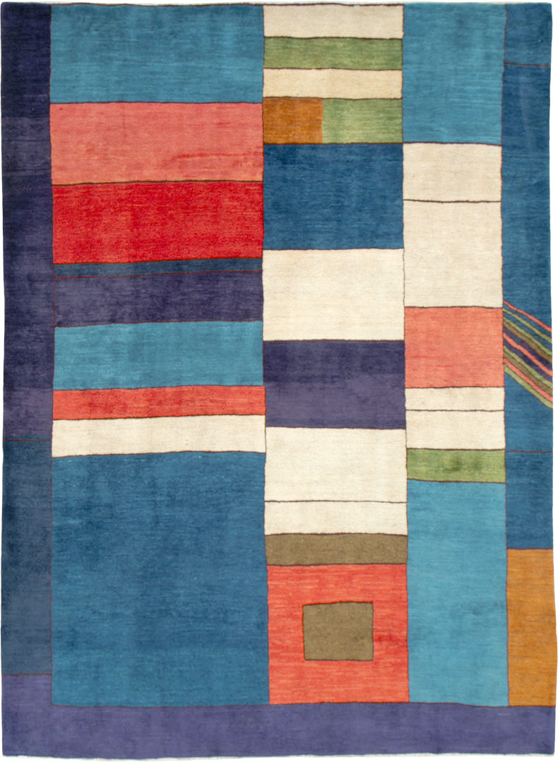 Vintage Persian Mahal Art Deco Carpet Inspired By Edward McKnight Kauffer, No.25353 - Gss