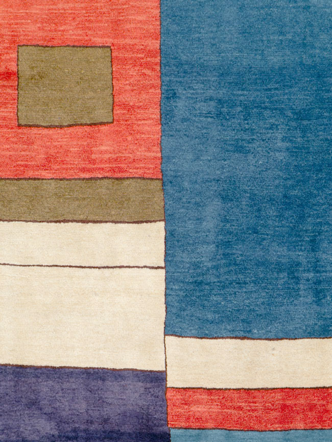 Vintage Persian Mahal Art Deco Carpet Inspired By Edward McKnight Kauffer, No.25353 - Gss