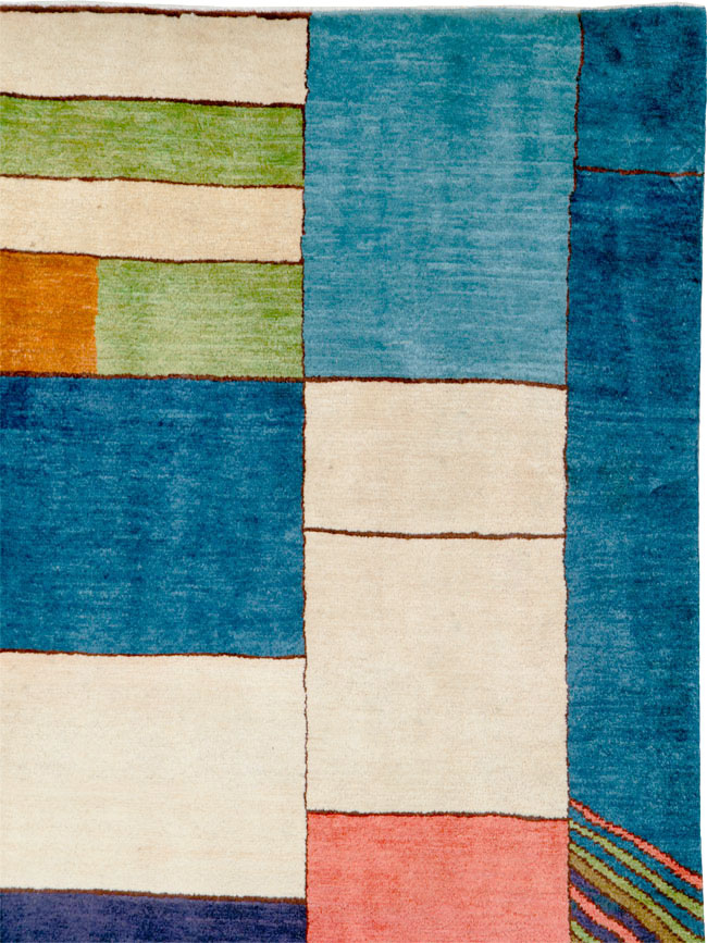 Vintage Persian Mahal Art Deco Carpet Inspired By Edward McKnight Kauffer, No.25353 - Gss