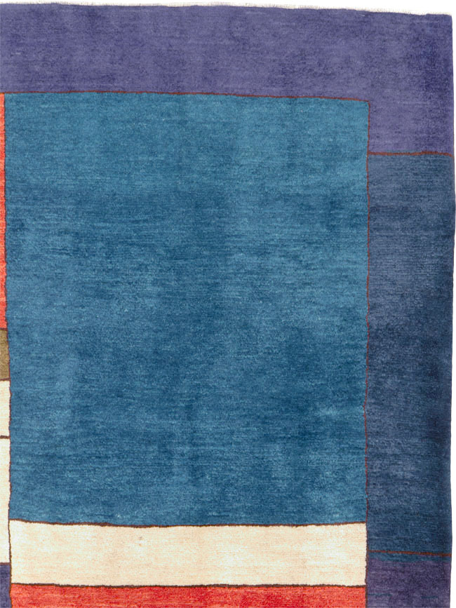 Vintage Persian Mahal Art Deco Carpet Inspired By Edward McKnight Kauffer, No.25353 - Gss