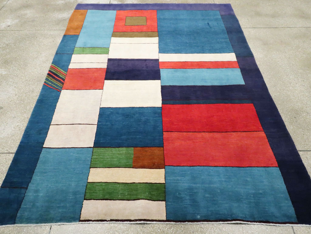 Vintage Persian Mahal Art Deco Carpet Inspired By Edward McKnight Kauffer, No.25353 - Gss