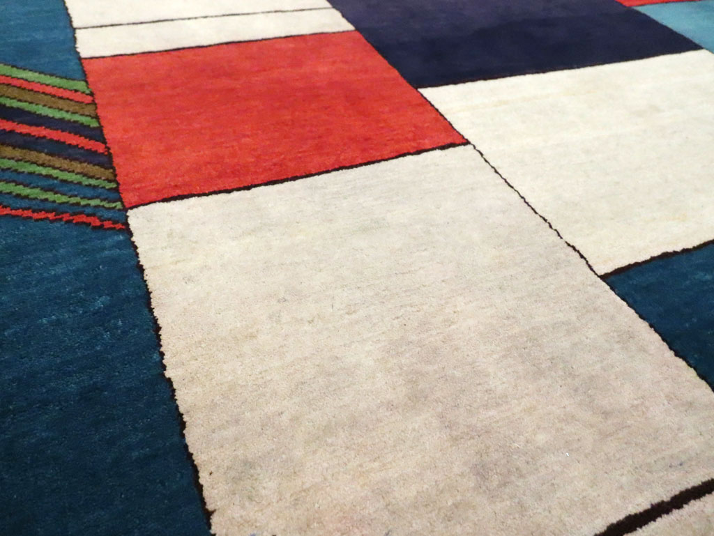 Vintage Persian Mahal Art Deco Carpet Inspired By Edward McKnight Kauffer, No.25353 - Gss