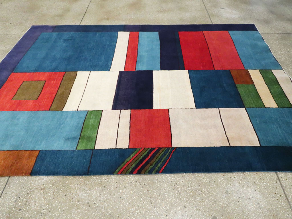 Vintage Persian Mahal Art Deco Carpet Inspired By Edward McKnight Kauffer, No.25353 - Gss