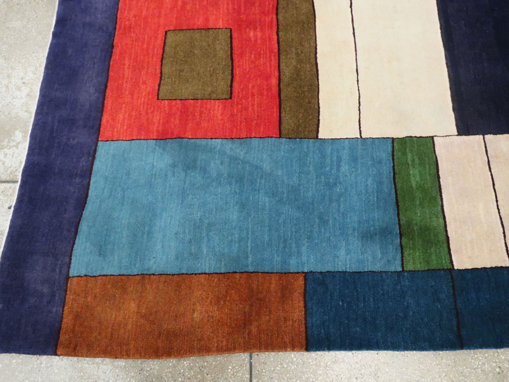 Vintage Persian Mahal Art Deco Carpet Inspired By Edward McKnight Kauffer, No.25353 - Gss