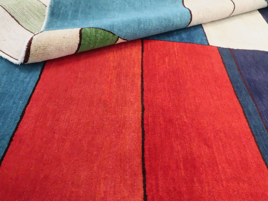 Vintage Persian Mahal Art Deco Carpet Inspired By Edward McKnight Kauffer, No.25353 - Gss