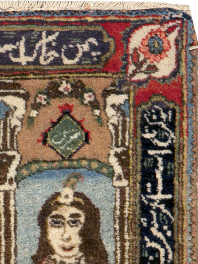 Vintage Persian Tabriz Pictorial Rug, No.25358 - Gss