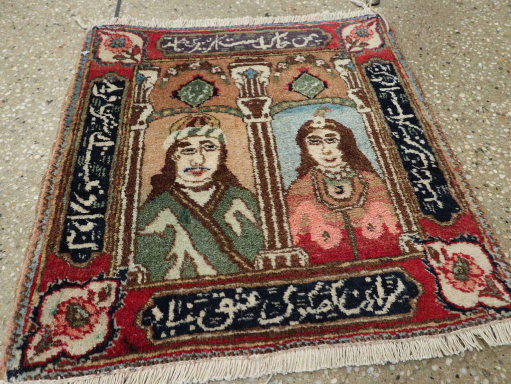 Vintage Persian Tabriz Pictorial Rug, No.25358 - Gss