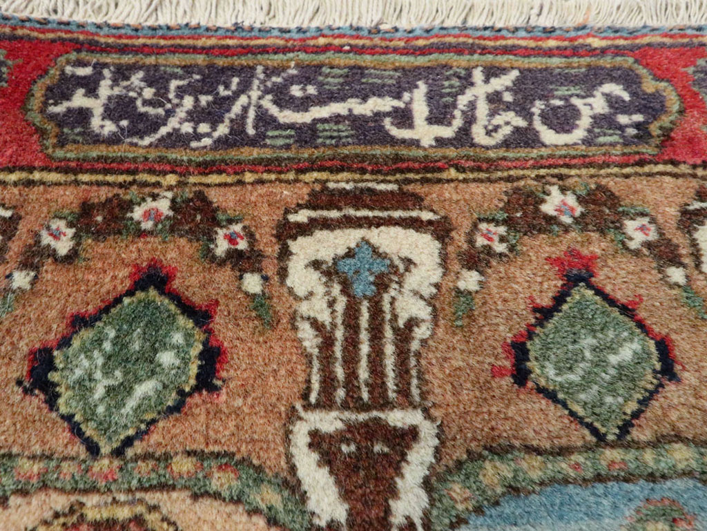 Vintage Persian Tabriz Pictorial Rug, No.25358 - Gss