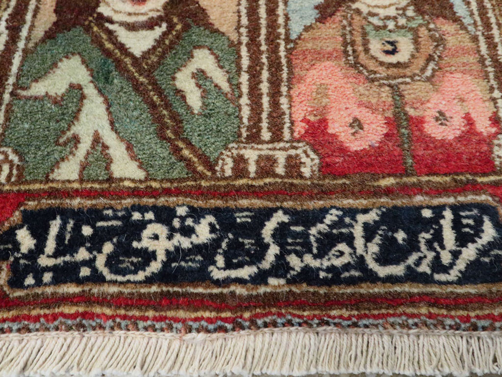 Vintage Persian Tabriz Pictorial Rug, No.25358 - Gss