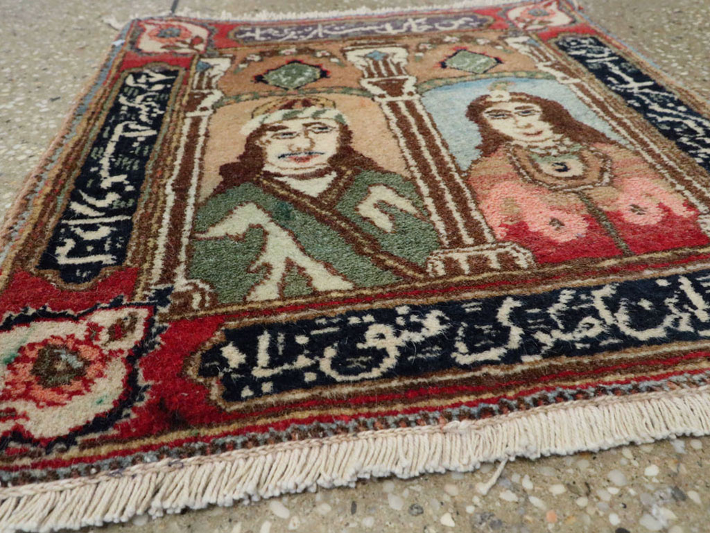 Vintage Persian Tabriz Pictorial Rug, No.25358 - Gss