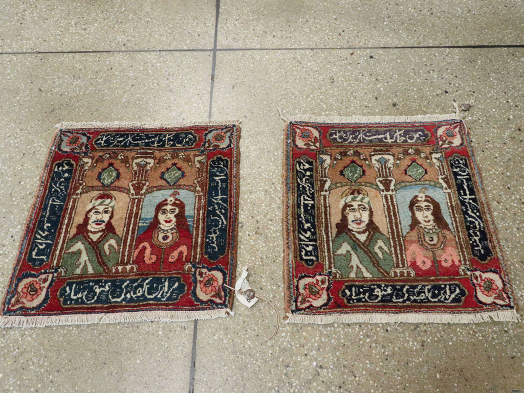 Vintage Persian Tabriz Pictorial Rug, No.25359 - Gss