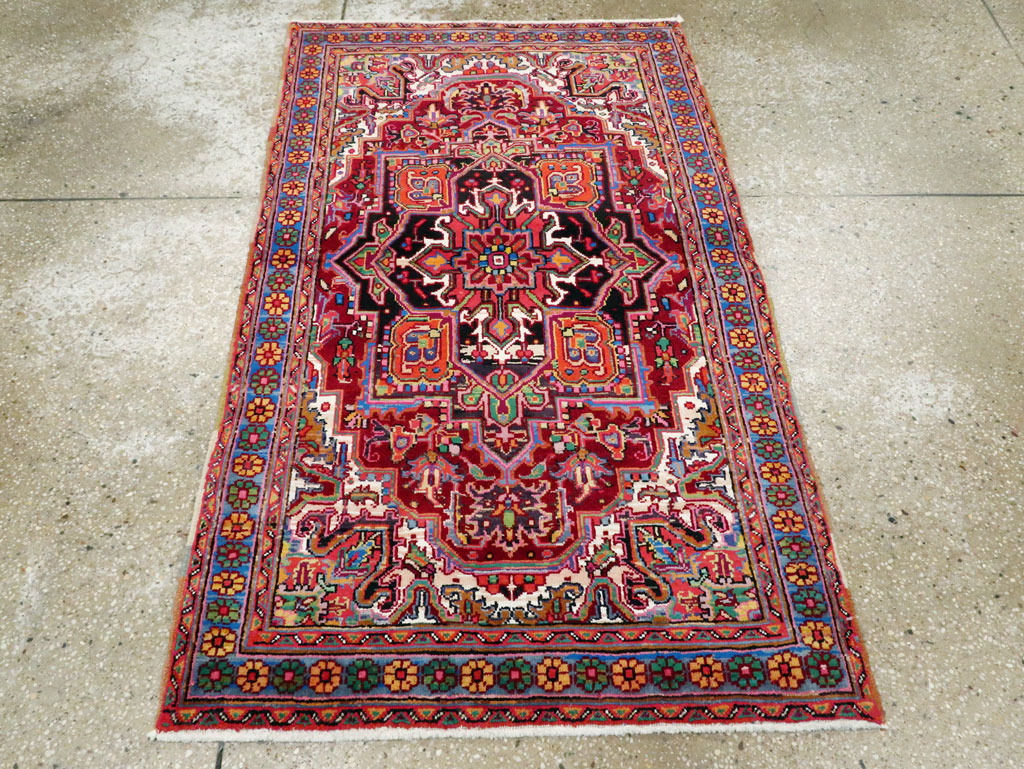 Vintage Persian Heriz Throw Rug (Pair: 2 of 2), No.25377 - Gss