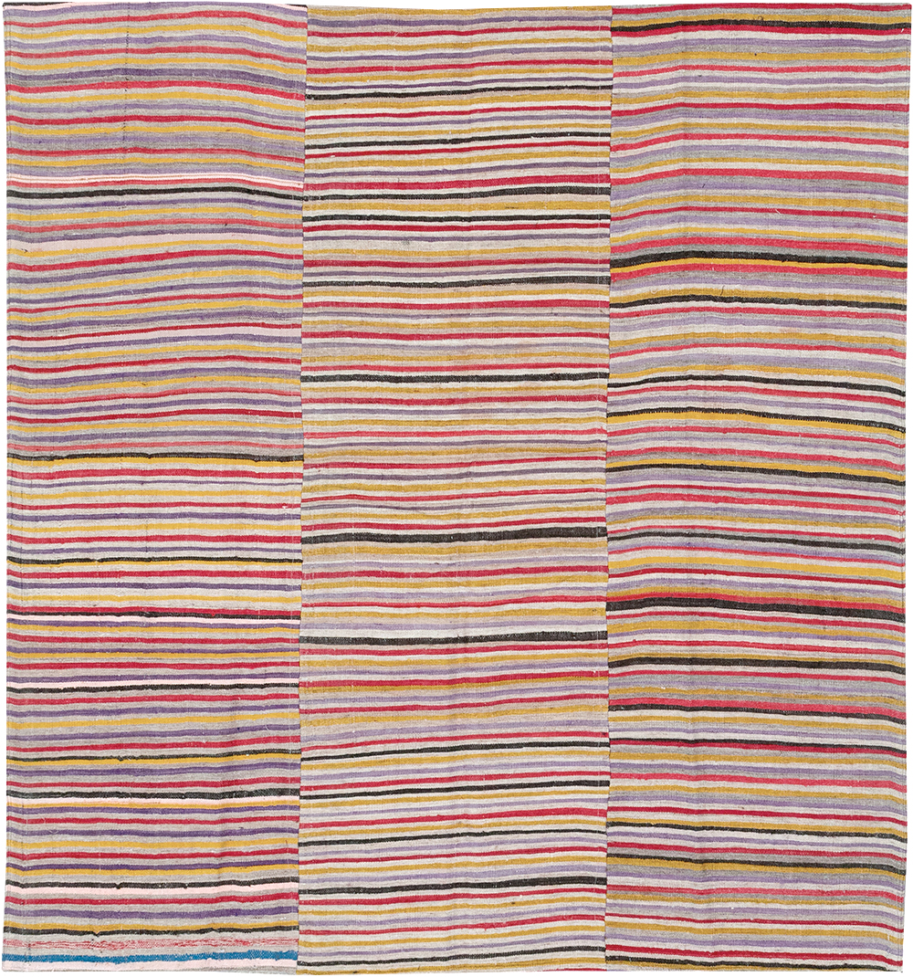 Vintage Persian Flatweave Kilim Square Accent Rug (Pair: 1 of 2), No.25381 - Gss