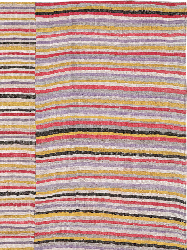 Vintage Persian Flatweave Kilim Square Accent Rug (Pair: 1 of 2), No.25381 - Gss