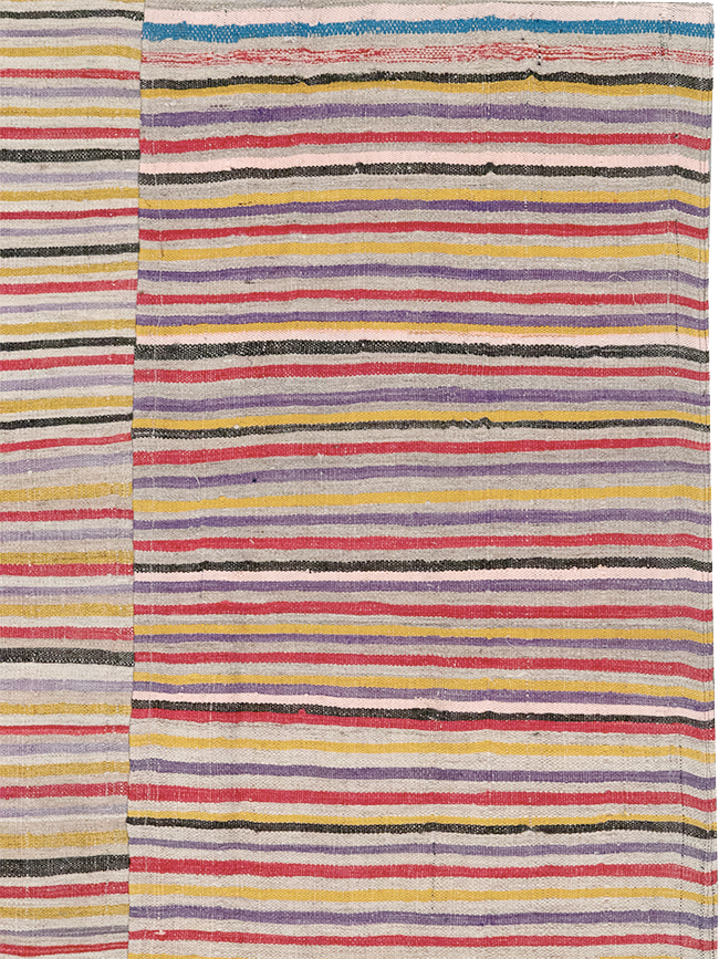 Vintage Persian Flatweave Kilim Square Accent Rug (Pair: 1 of 2), No.25381 - Gss