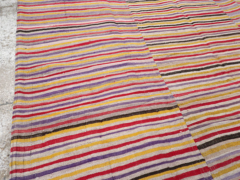 Vintage Persian Flatweave Kilim Square Accent Rug (Pair: 1 of 2), No.25381 - Gss