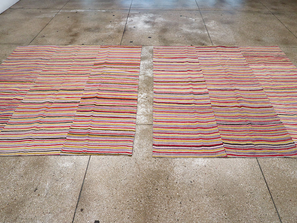 Vintage Persian Flatweave Kilim Square Accent Rug (Pair: 1 of 2), No.25381 - Gss