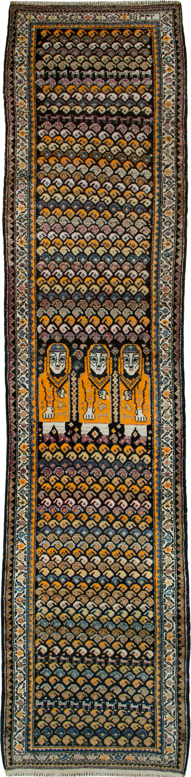 Antique Persian Malayer Pictorial Runner, No.25387 - Gss