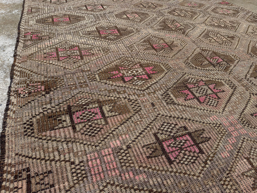 Vintage Turkish Flatweave Kilim Accent Rug, No.25412 - Gss