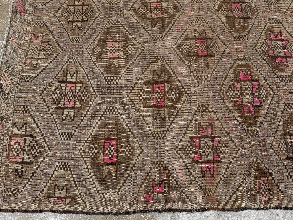 Vintage Turkish Flatweave Kilim Accent Rug, No.25412 - Gss
