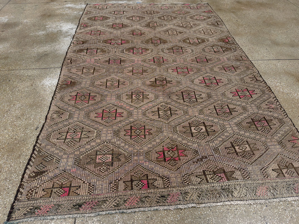 Vintage Turkish Flatweave Kilim Accent Rug, No.25412 - Gss
