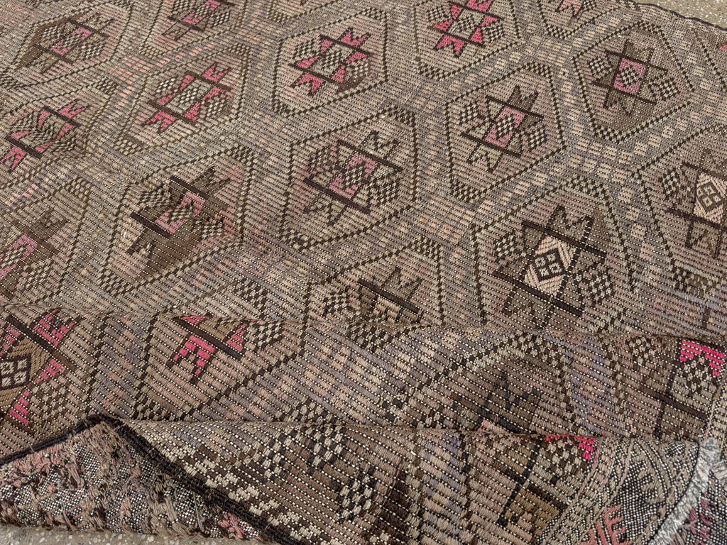 Vintage Turkish Flatweave Kilim Accent Rug, No.25412 - Gss