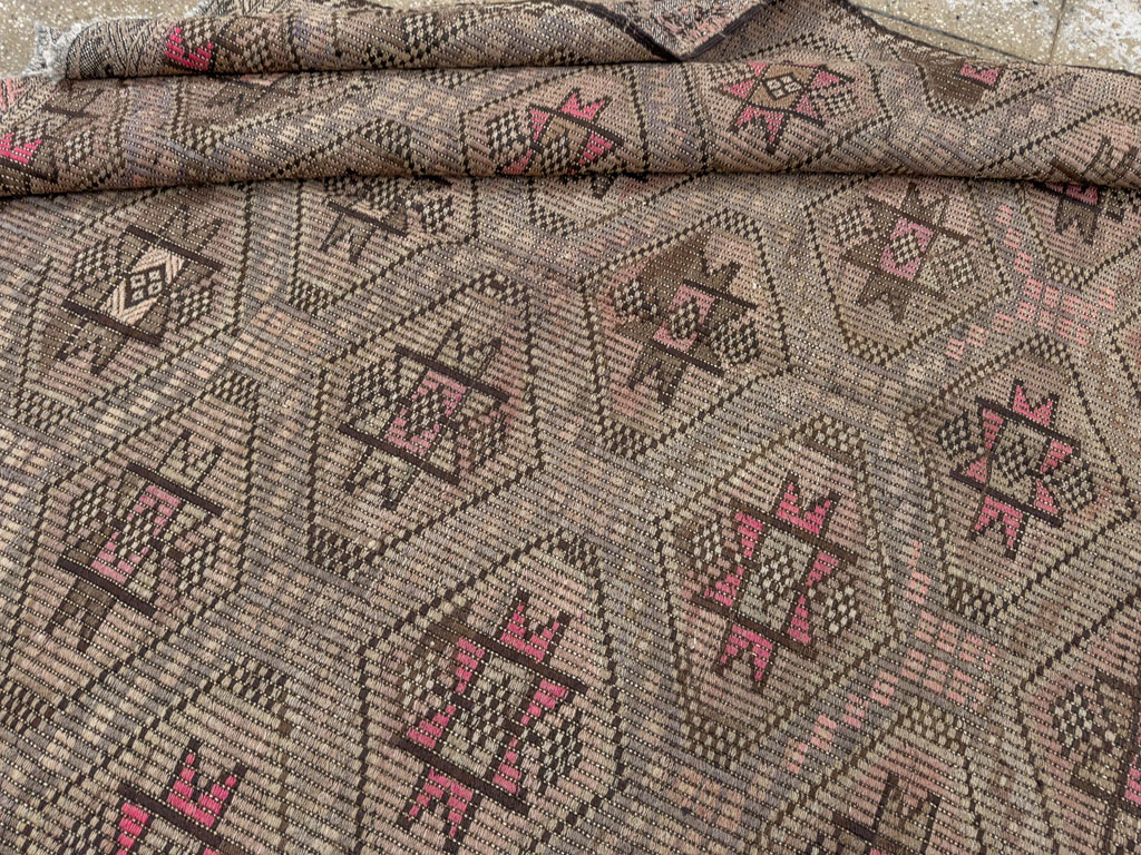 Vintage Turkish Flatweave Kilim Accent Rug, No.25412 - Gss