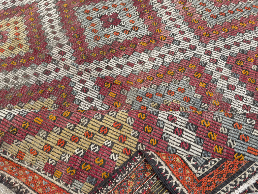Vintage Turkish Flatweave Kilim Gallery Rug, No.25417 - Gss
