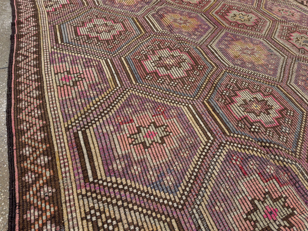 Vintage Turkish Flatweave Kilim Accent Carpet, No.25421 - Gss