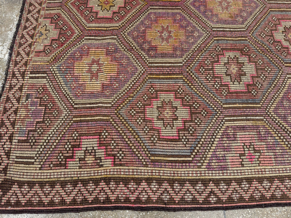 Vintage Turkish Flatweave Kilim Accent Carpet, No.25421 - Gss