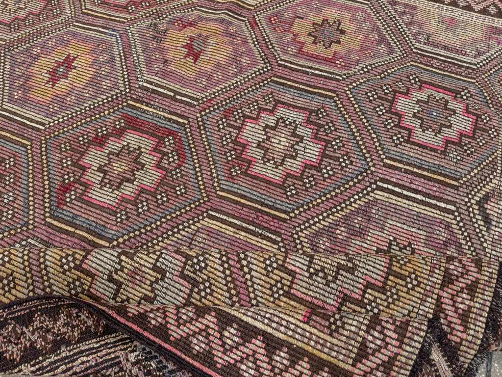 Vintage Turkish Flatweave Kilim Accent Carpet, No.25421 - Gss