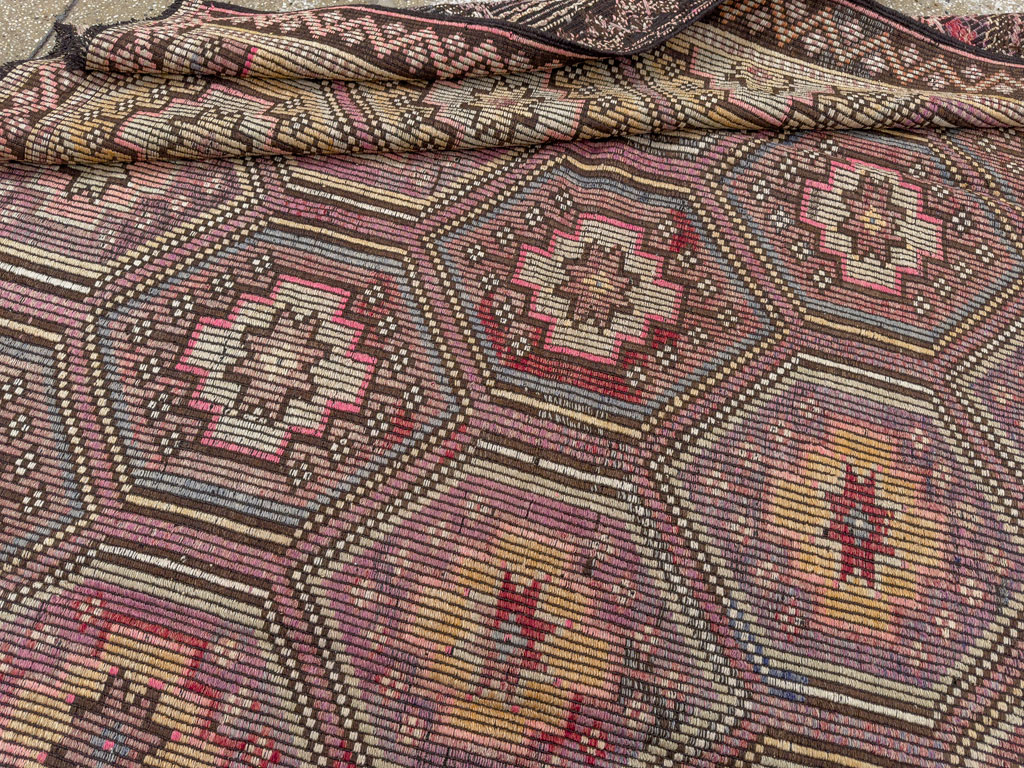 Vintage Turkish Flatweave Kilim Accent Carpet, No.25421 - Gss