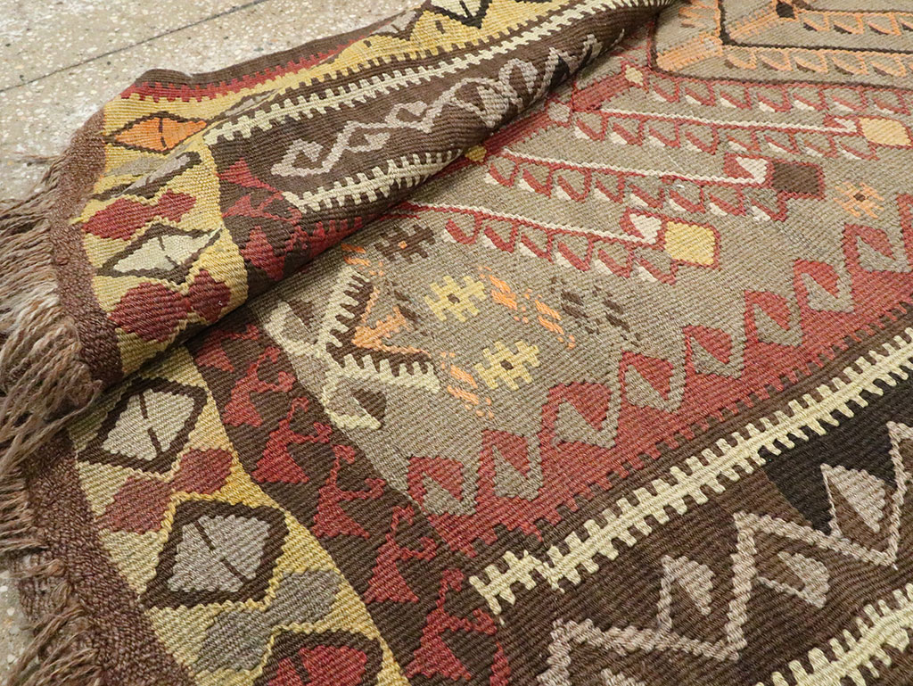 Vintage Turkish Flatweave Kilim Runner, No.25438 - Gss