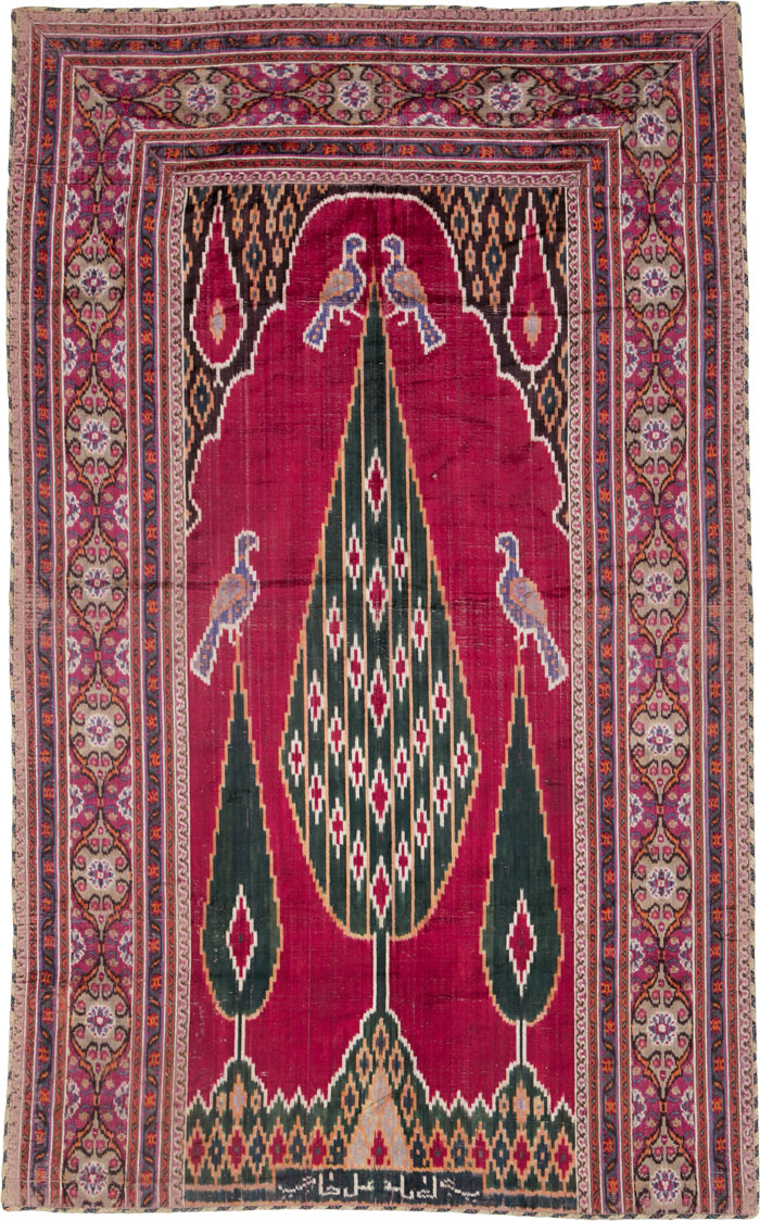 Antique Persian Yazd Silk Textile, No.25443 - Gss