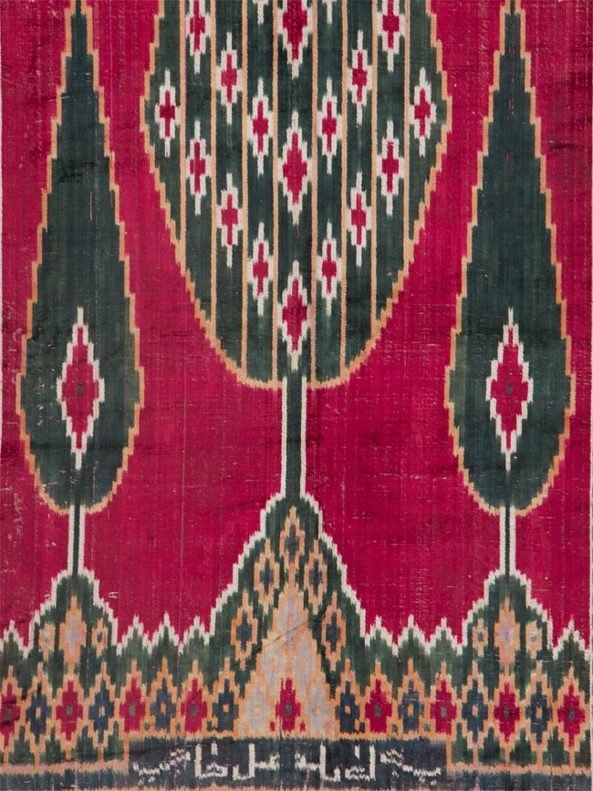 Antique Persian Yazd Silk Textile, No.25443 - Gss
