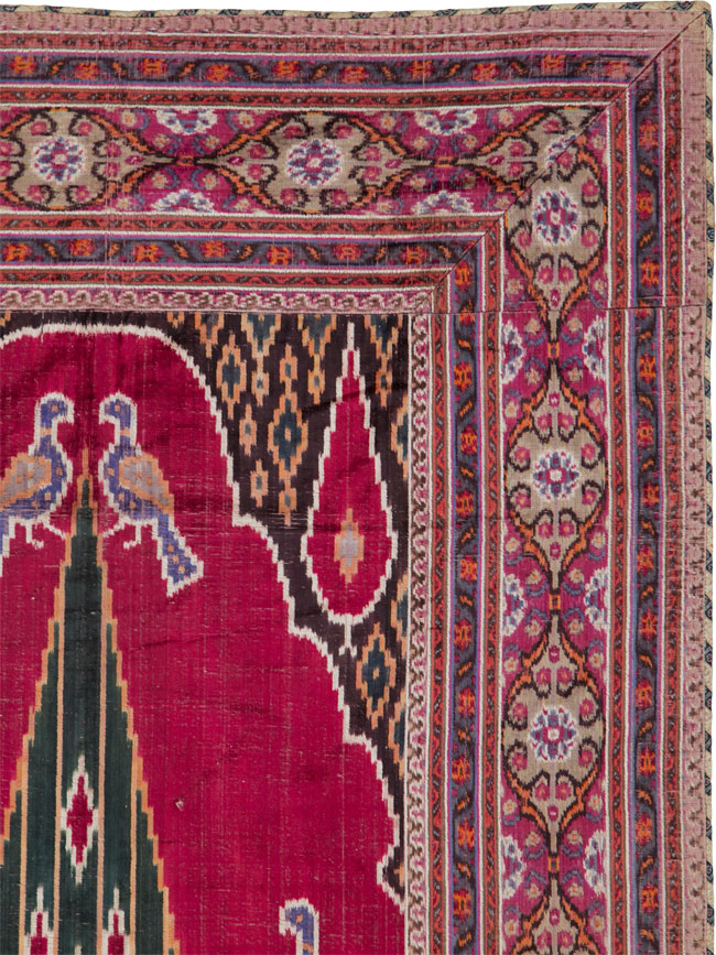 Antique Persian Yazd Silk Textile, No.25443 - Gss