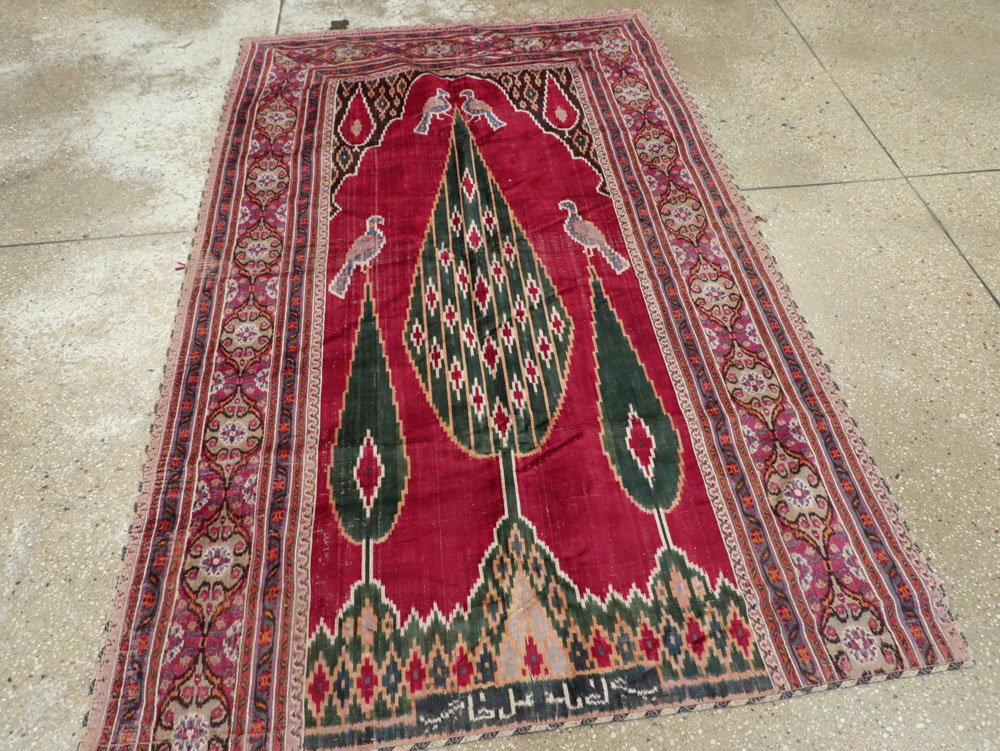 Antique Persian Yazd Silk Textile, No.25443 - Gss