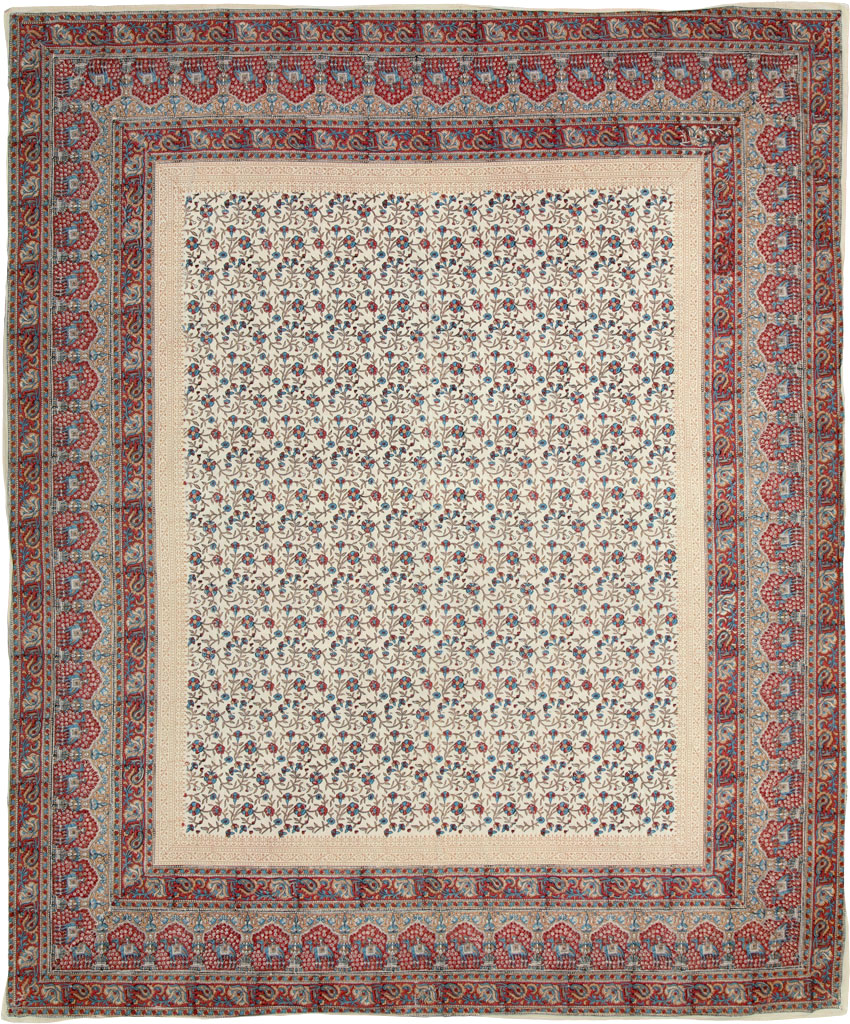 Vintage Persian Isfahan Ghalamkari Square Textile, No.25466 - Gss