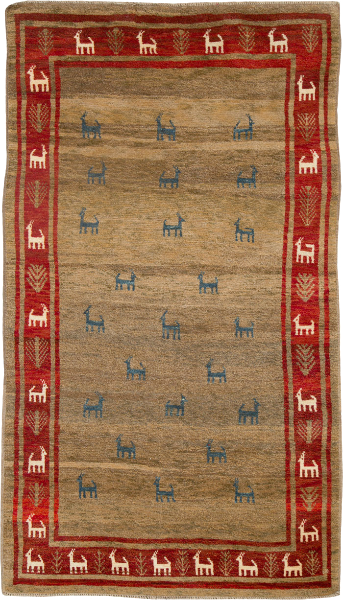 Vintage Persian Gabbeh Rug, No.25475 - Gss