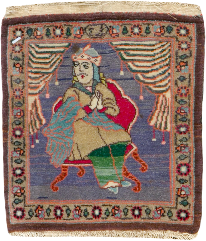 Vintage Persian Tabriz Pictorial Rug, No.25478 - Gss