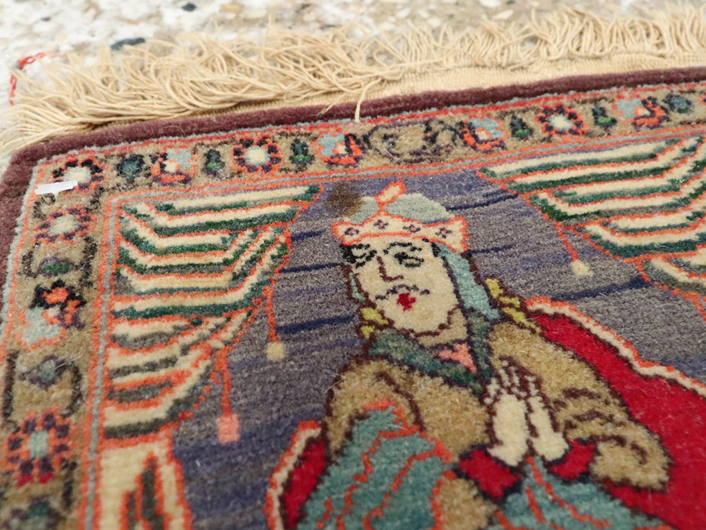 Vintage Persian Tabriz Pictorial Rug, No.25478 - Gss