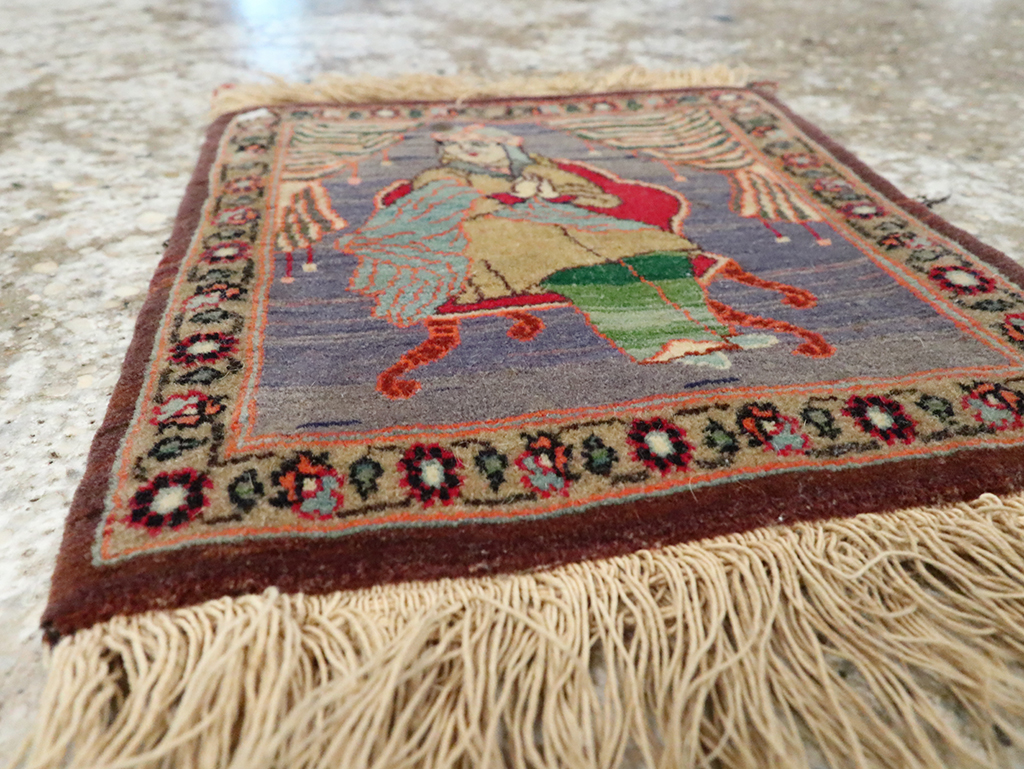 Vintage Persian Tabriz Pictorial Rug, No.25478 - Gss