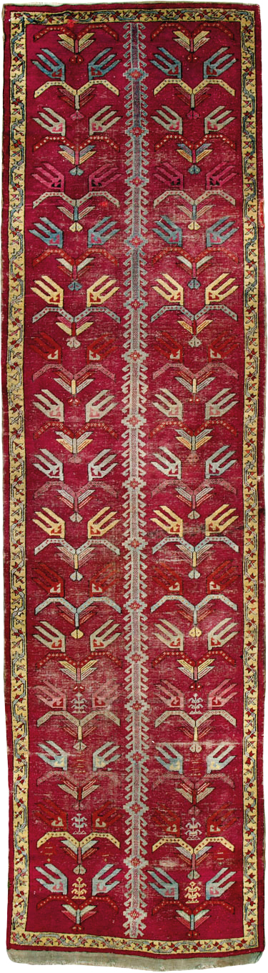 Antique Turkish Ghiordes Runner, No.25486 - Gss